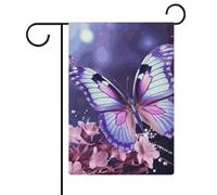 Bandiera da giardino 32,6 x 47,5 cm, doppia faccia viola farfalla bandiere di benvenuto stagionali decorative per cortile all'aperto bandiere da giardino per esterni patio prato portico decorazione