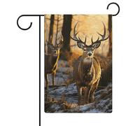 Bandiera da giardino 32,6 x 47,7 cm su entrambi i lati con immagine di cervi bandiere di benvenuto bandiere decorative stagionali per esterni bandiere da giardino piccole bandiere da giardino per