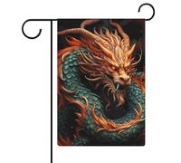 Bandiera da giardino 32,6 x 47 cm a doppia faccia con drago cinese bandiere di benvenuto stagionali decorative per cortile all'aperto bandiere da giardino per esterni patio prato portico decorazione