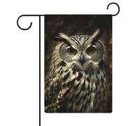 Bandiera da giardino 32,6 x 47 cm a doppia faccia con un gufo bandiere di benvenuto decorative stagionali bandiere da giardino piccole bandiere da giardino per esterni patio prato portico decorazione