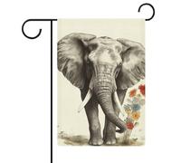 Bandiera da giardino 32,6 x 47 cm a doppia faccia elefante bandiere di benvenuto bandiere decorative stagionali per esterni bandiere da giardino per esterni patio prato portico decorazione fattoria