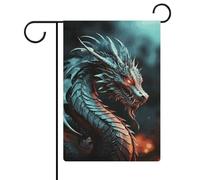 Bandiera da giardino 32,6 x 47 cm bandiere di benvenuto a doppio lato drago bandiere di benvenuto decorative stagionali bandiere da giardino piccole bandiere da giardino per esterni patio prato