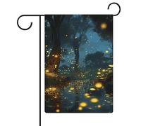 Bandiera da giardino 32,6 x 47 cm con lucciole su entrambi i lati, bandiere di benvenuto, decorazione stagionale, per esterni, per patio, prato, portico, fattoria