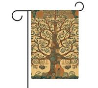 Bandiera da giardino 32,6 x 47 cm, doppia faccia albero della vita, bandiere di benvenuto, decorazione stagionale, per esterni, per patio, prato, portico, fattoria, decorazione