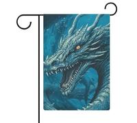 Bandiera da giardino 32,6 x 47 cm doppia faccia drago blu freddo bandiere di benvenuto decorative stagionali bandiere da giardino piccole bandiere da giardino per esterni patio prato portico