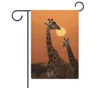 Bandiera da giardino 32,6 x 47 cm doppia faccia giraffa al tramonto bandiere di benvenuto stagionali decorative per cortile all'aperto bandiere da giardino per esterni patio prato portico decorazione
