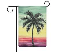 Bandiera da giardino 32,6 x 47 cm doppia faccia palma tropicale bandiere di benvenuto bandiere di benvenuto stagionali decorative per cortile all'aperto bandiere da giardino per esterni patio prato