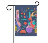 Bandiera da giardino, 32 x 47 cm, bandiera da appendere astratta scienza chimica benvenuto bandiera da giardino bandiere da cortile per esterni decorazioni per la casa per prato portico