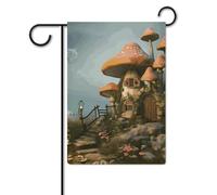 Bandiera da giardino, 32 x 47 cm, da appendere, a forma di fungo, da giardino, benvenuto, da giardino, per esterni, decorazioni per la casa, per prato e portico
