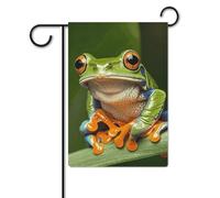 Bandiera da giardino, 32 x 47 cm, da appendere, albero della pace, rana, benvenuto, bandiera da giardino, bandiere da cortile per esterni, decorazioni per la casa per prato e portico