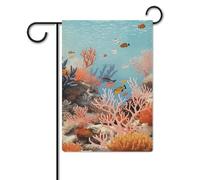 Bandiera da giardino, 32 x 47 cm, da appendere, barriera corallina, bandiera di benvenuto da giardino, bandiere da cortile per esterni, decorazioni per la casa per prato e portico