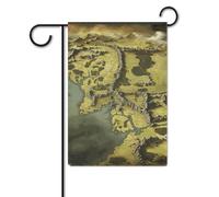 Bandiera da giardino, 32 x 47 cm, da appendere, mappa della Terra di Mezzo, bandiera di benvenuto da giardino, bandiere da cortile per esterni, decorazioni per la casa per prato e portico