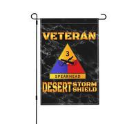 Bandiera Da Giardino 3Rd Armored Division Operation Desert Storm Desert Shield Veteran Bandiera Da Cortile Verticale Bandiere Decorative Antivento Bandiera Verticale Per Feste Festival 30X45CM