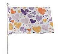 Bandiera da giardino 61 x 88,9 cm, bandiera da giardino per esterni con un sacco di cuore, bandiera grande con occhielli in ottone resistente allo sbiadimento, bandiera esterna per la decorazione