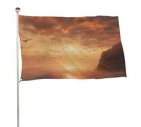 Bandiera da giardino 61 x 88,9 cm per esterni che vola al tramonto, bandiera grande con occhielli in ottone resistente allo sbiadimento, bandiera esterna per la decorazione della casa fattoria