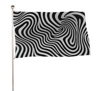 Bandiera da giardino 61 x 88,9 cm per esterni, con illusione bianca e nera, grande bandiera con occhielli in ottone, resistente allo sbiadimento, per esterni, decorazione per la casa, fattoria