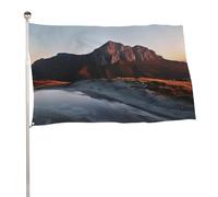 Bandiera da giardino 61 x 88,9 cm per esterni con montagna all'alba, bandiera grande con occhielli in ottone resistente allo sbiadimento, bandiera esterna per la decorazione della casa fattoria
