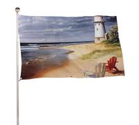 Bandiera da giardino 61 x 88,9 cm per esterni faro mare spiaggia spiaggia bandiera grande con occhielli in ottone resistente allo sbiadimento bandiera esterna per la decorazione domestica fattoria