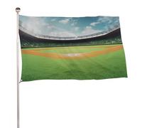 Bandiera da giardino 61 x 88,9 cm per esterni verde campo da baseball sfondo bandiera per vacanze grande bandiera con occhielli in ottone resistente allo sbiadimento bandiera esterna per la