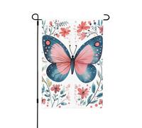Bandiera da giardino, 71 x 101 cm, a doppia faccia, bandiera primaverile floreale graziosa farfalla per esterni, decorazione per la casa
