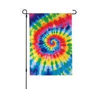 Bandiera da giardino 71 x 101 cm bandiera verticale per esterni a doppia faccia piccola bandiera da cortile tie dye arcobaleno bandiere da giardino bandiere di benvenuto estive per esterni banner per