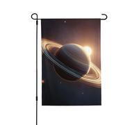 Bandiera da giardino 71 x 101 cm bandiere verticali da cortile all'aperto banner per vacanze Saturno anello pianeta bandiere da giardino piccola bandiera di benvenuto in iuta per esterni patio cortile