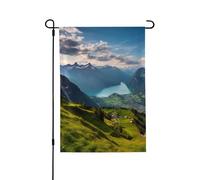 Bandiera da giardino 71 x 101 cm doppia bandiera verticale per esterni piccola bandiera da cortile bandiera svizzera Alpi bandiere da giardino bandiere estive di benvenuto per esterni banner per