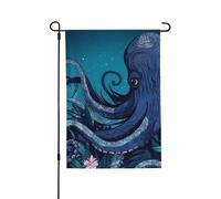 Bandiera da giardino 71 x 101 cm doppia bandiera verticale per esterni piccola bandiera da cortile blu polpo tentacoli illustrazione bandiere da giardino bandiere estive di benvenuto per esterni