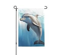 Bandiera da giardino 71 x 101 cm doppia bandiera verticale per esterni piccola bandiera da cortile invernale il delfino bandiere da giardino bandiere di benvenuto estive per esterni banner per vacanze