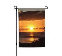 Bandiera da giardino 71 x 101 cm doppia bandiera verticale per esterni piccola bandiera da cortile tramonto Hawaii spiaggia bandiere da giardino bandiere estive di benvenuto per esterni banner per