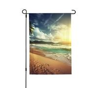 Bandiera da giardino 71 x 101 cm doppia bandiera verticale per esterni piccola bandiera da cortile tramonto sulla spiaggia bandiere da giardino bandiere di benvenuto estive per esterni banner per