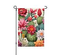 Bandiera da giardino, 71 x 101 cm, doppia faccia, cactus tropicale, cactus, deserto, fiore, pianta verde, decorazione per la casa