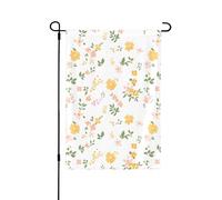Bandiera da giardino, 71 x 101 cm, doppia faccia, con frammenti floreali gialli, decorazione per la casa