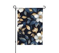 Bandiera da giardino, 71 x 101 cm, doppia faccia, fiori bianchi, foglie floreali botaniche all'aperto bandiera da giardino decorazioni per la casa
