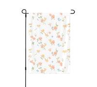 Bandiera da giardino, 71 x 101 cm, doppia faccia, giallo e rosa, frammenti floreali per esterni, decorazione per la casa