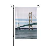 Bandiera da giardino, 71 x 101 cm, doppia faccia, verticale, per esterni, piccola bandiera da cortile Mackinac, ponte sospeso, bandiere da giardino, bandiere estive di benvenuto per esterni, per