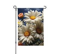 Bandiera da giardino, 71 x 101 cm, double face, resistente alle intemperie, bandiere verticali per esterni, margherita, bandiera di benvenuto, bandiera primaverile stagionale per prato e patio