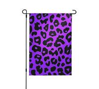Bandiera da giardino, 71 x 101 cm, double face, stampa leopardata, viola e nero, decorazione per la casa