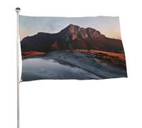 Bandiera da giardino 89 x 150 cm per esterni con montagna all'alba, bandiera grande con occhielli in ottone resistente allo sbiadimento, bandiera esterna per la decorazione della casa fattoria