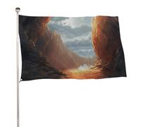 Bandiera da giardino 89 x 150 cm, per esterni, paesaggio scogliera, bandiera per vacanze, grande striscione con occhielli in ottone resistente allo sbiadimento, bandiera esterna per la decorazione