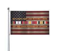 Bandiera Da Giardino 8Th Eighth Army Logo With Msc Logos Oef And Iraqi Freedom Oif Veteran Celebrate Every Moment Bandiera Da Cortile Bandiere Decorative Durevole Garden Flag Per 90X152CM
