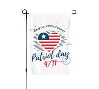 Bandiera Da Giardino 9/11 We Will Never Forget Bandiera Da Cortile Antivento Garden Flag Verticale Bandiere Decorative Per Festival Esterno Celebrazioni 30X45CM