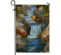Bandiera da giardino a cascata, decorazione per la casa, in iuta su entrambi i lati, 30,5 x 45,7 cm