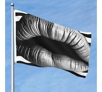 Bandiera da giardino a doppia faccia, 1,5 x 2,3 m, con stampa a righe bianche e nere, striscione di benvenuto stagionale con occhielli in ottone, decorazione sfondo fotografico per cortile, portico