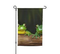 Bandiera da giardino a doppia faccia 30,5 x 45,7 cm bandiera esterna piccola bandiera da cortile due rane verdi bandiere da giardino banner per vacanze bandiera di benvenuto bandiera decorativa per