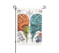 Bandiera da giardino a doppia faccia 30,5 x 45,7 cm bandiera esterna piccola bandiera da cortile funzioni cerebrali sinistra e destra bandiere da giardino banner per vacanze bandiera di benvenuto