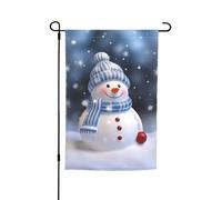 Bandiera da giardino a doppia faccia 30,5 x 45,7 cm bandiera esterna piccola bandiera da cortile Natale felice pupazzo di neve bandiere da giardino banner per vacanze bandiera di benvenuto bandiera