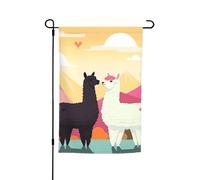Bandiera da giardino a doppia faccia 30,5 x 45,7 cm bandiera per esterni piccola bandiera da cortile alpaca innamorata in montagna Bandiere da giardino Banner per vacanze Bandiera di benvenuto