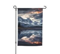 Bandiera da giardino a doppia faccia 30,5 x 45,7 cm bandiera per esterni piccola bandiera da cortile riflessione di nuvole e montagne Bandiere da giardino Banner per vacanze Bandiera di benvenuto