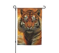 Bandiera da giardino a doppia faccia 30,5 x 45,7 cm bandiera per esterni piccola bandiera da giardino tigre sole nascente bandiere da giardino banner per vacanze bandiera di benvenuto bandiera